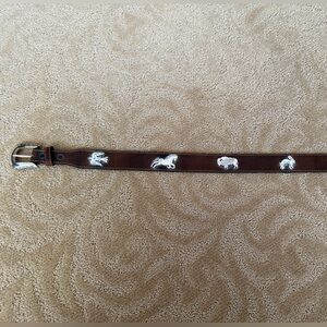 Brighton "Out West" Rare Brown Belt with Silver Metal Animal Accents